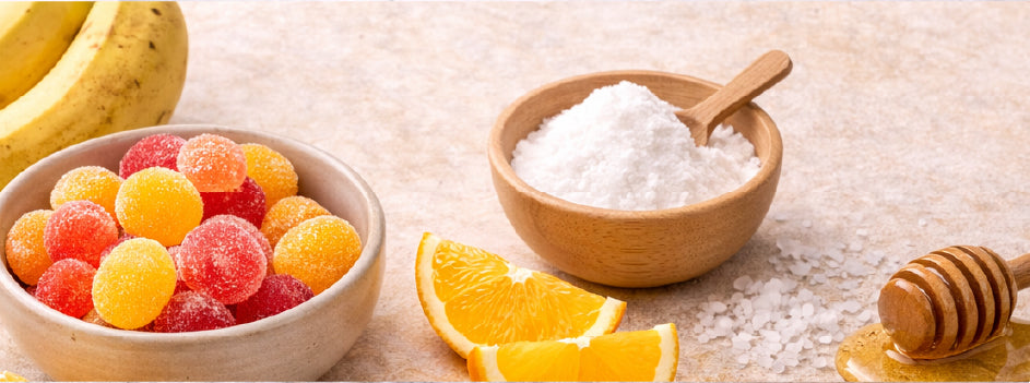 energy gel ingredients with honey as the primary carbohydrate source alongside electrolytes for endurance performance